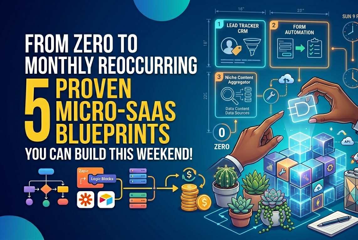From Zero to Monthly Reoccurring: 5 Proven Micro-SaaS Blueprints You Can Build THIS WEEKEND!